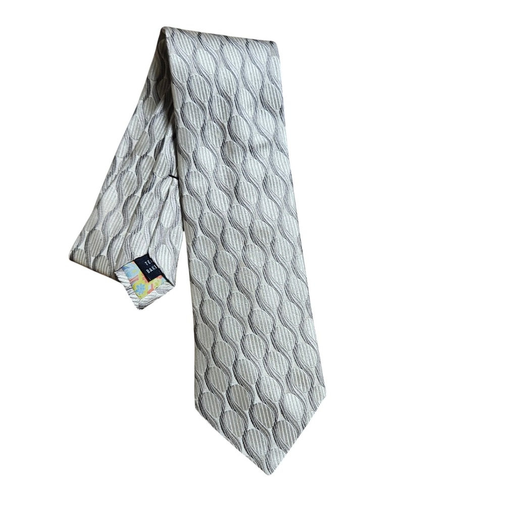 Ted Baker London Silk Jacquard Geometric Tie‎ Necktie Quiet Luxury Minimalist